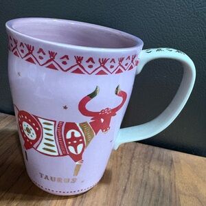 NEW Anthropologie Taurus Zodiac Mug - Red and Purple